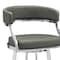 Armen Living Dione 26" Counter Height Swivel Gray Faux Leather and Brushed Stainless Steel Bar Stool 840254335134 - alternate 8